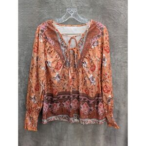 Bohemian Top Women's Large Floral Casual‎